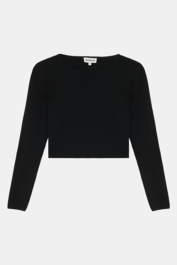 Black Long-Sleeved Women's Blouse