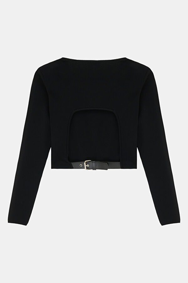 Black Long-Sleeved Women's Blouse 2