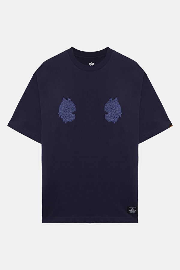 Relax Kalıp Lacivert Bisiklet Yaka Erkek T-Shirt