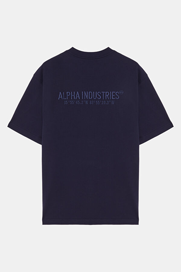 Relax Kalıp Lacivert Bisiklet Yaka Erkek T-Shirt 2