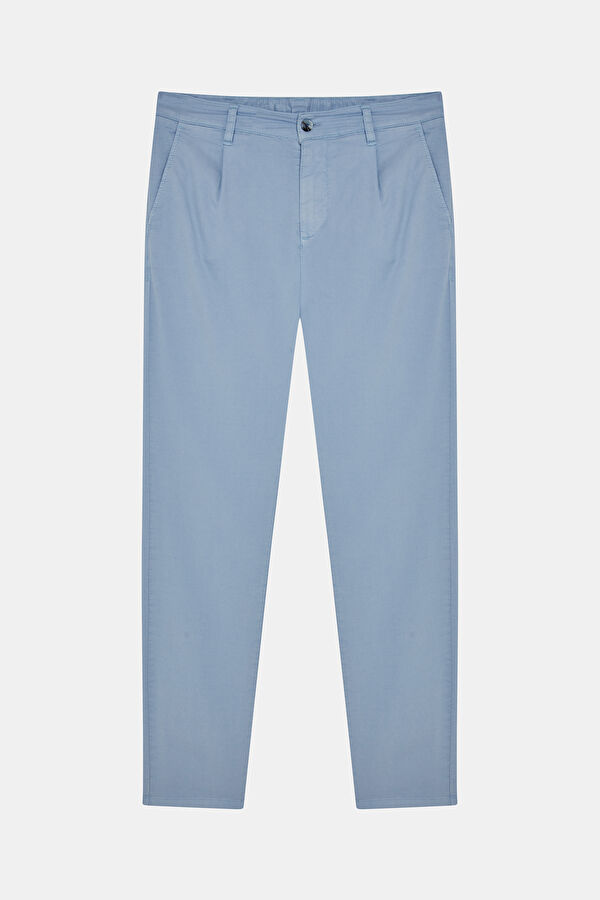 Blue Straight Leg Men's Trousers