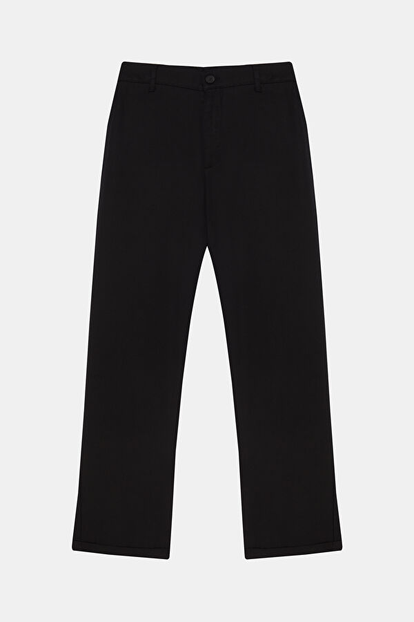 Black Straight Leg Men's Trousers