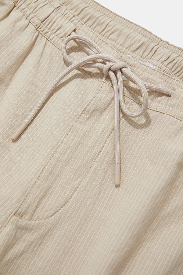 Beige Straight Leg Men's Trousers 5