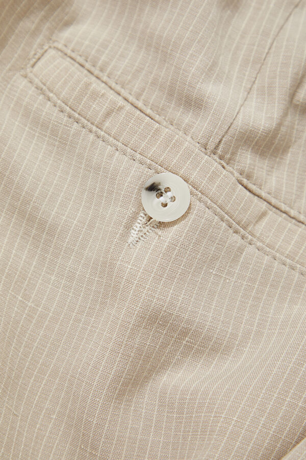 Beige Straight Leg Men's Trousers 6
