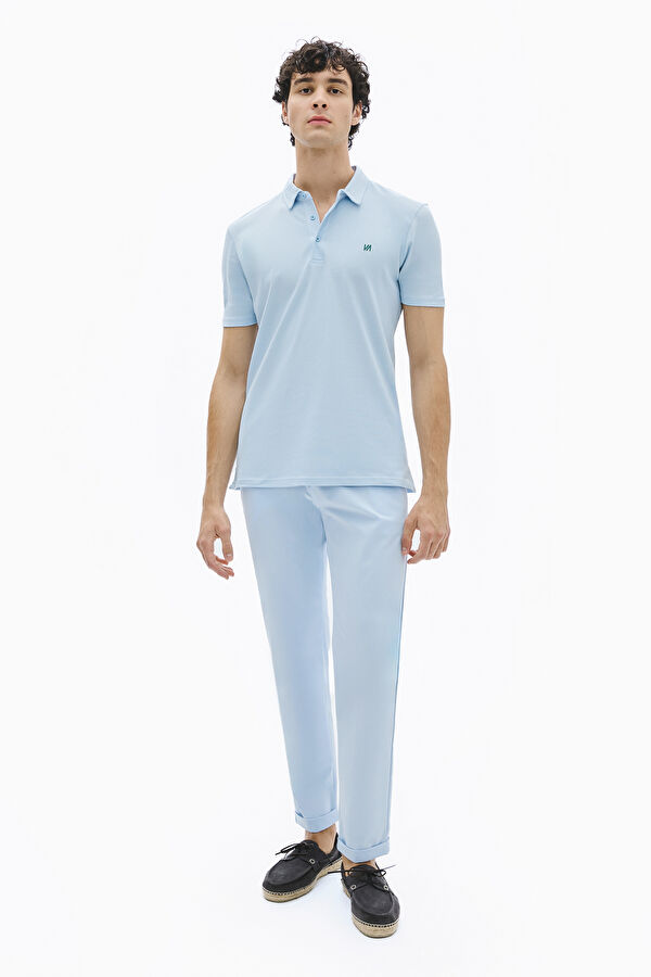 Light Blue Straight Cut Trousers