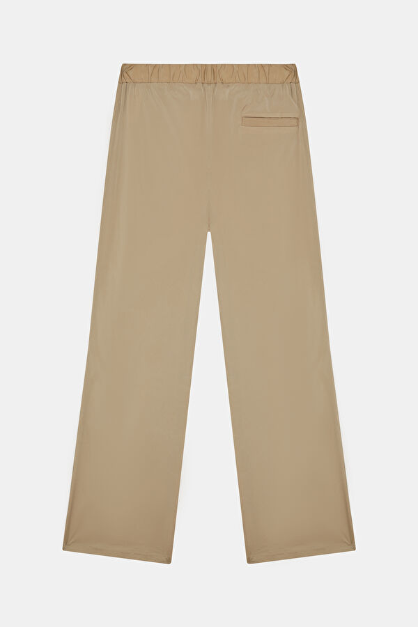Beige Wide Leg Women's Trousers 2