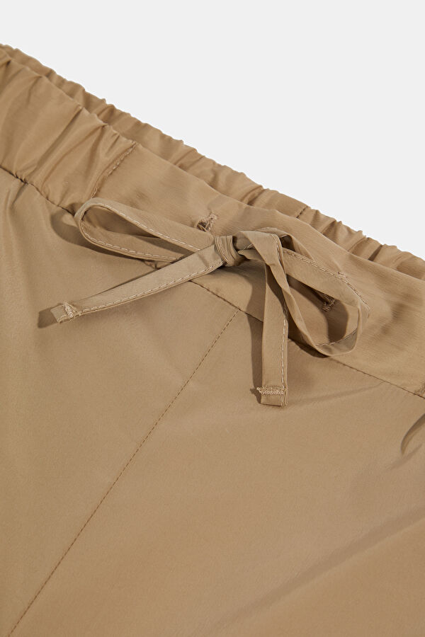 Beige Wide Leg Women's Trousers 3