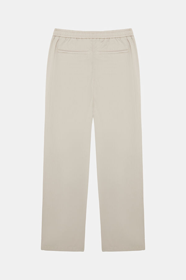 Beige Wide Leg Women's Trousers 2