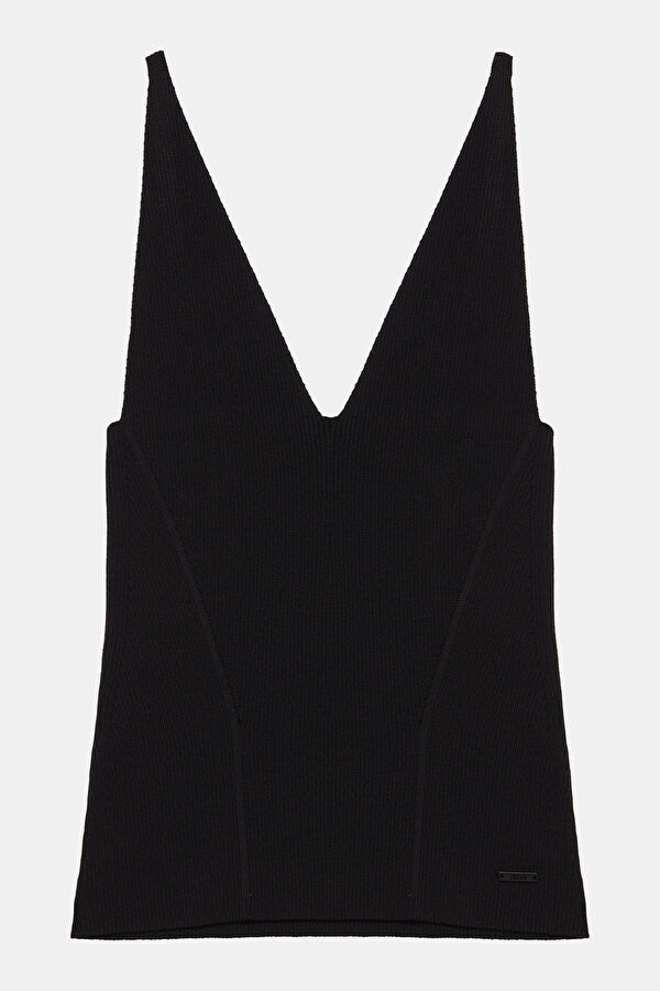 Black Strappy Women's Blouse 3