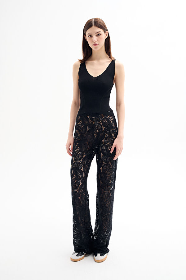 Black Strappy Women's Blouse