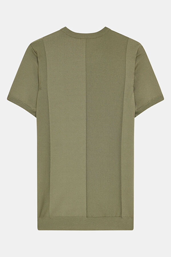 Khaki Crew Neck Men's T-Shirt 2