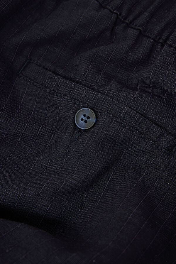 Navy Blue Straight Leg Men's Trousers 4