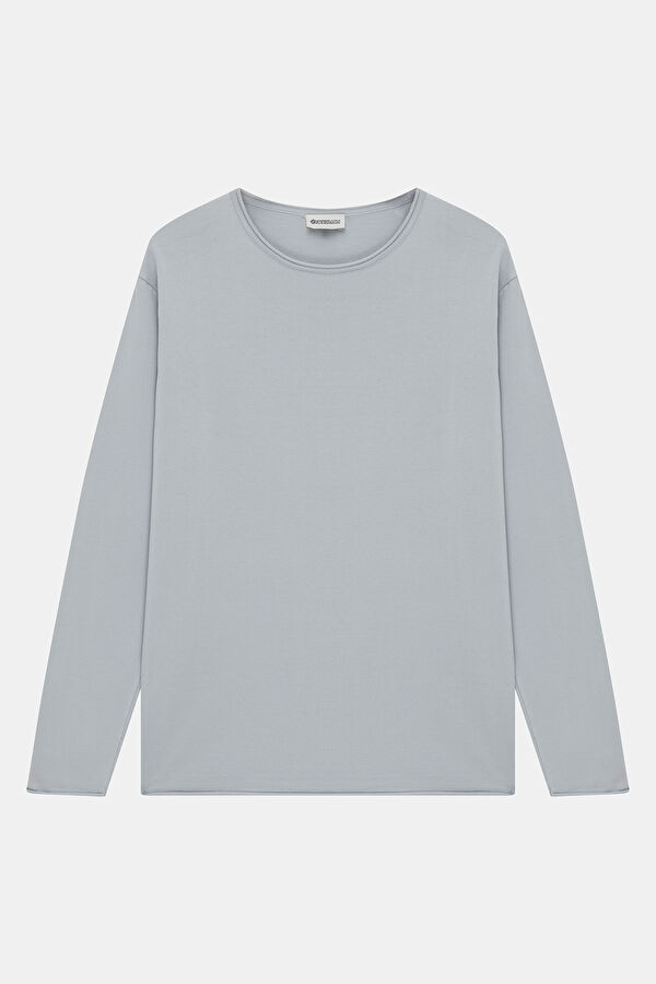 Light Grey Viscose Knit Men's Sweater