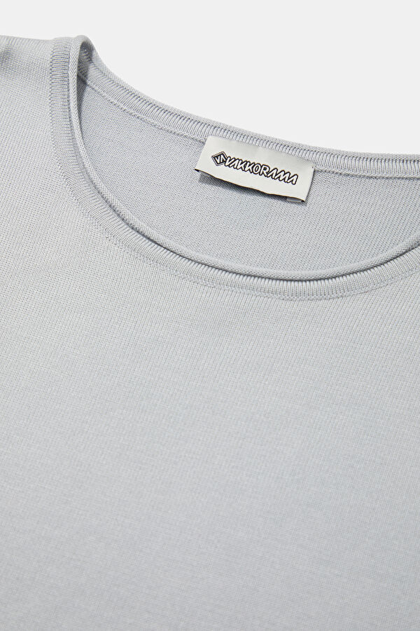 Light Grey Viscose Knit Men's Sweater 3