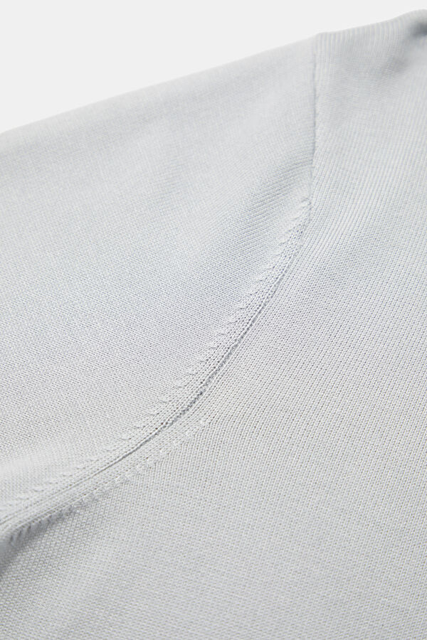 Light Grey Viscose Knit Men's Sweater 4