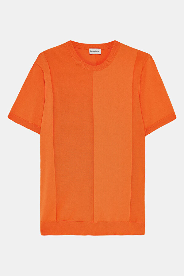 Orange Crew Neck Men's T-Shirt 4