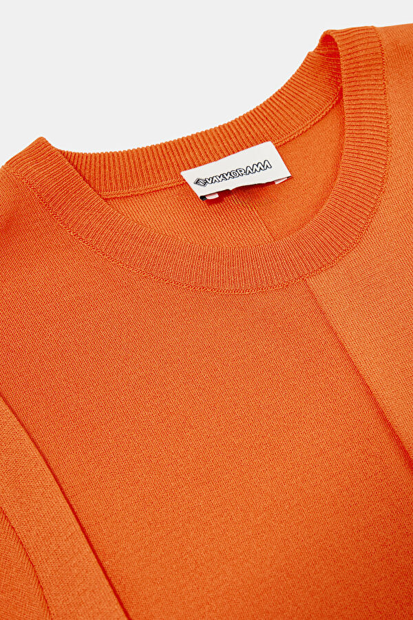 Orange Crew Neck Men's T-Shirt 6