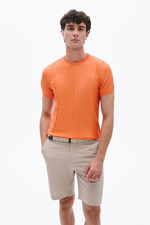 Orange Crew Neck Men's T-Shirt