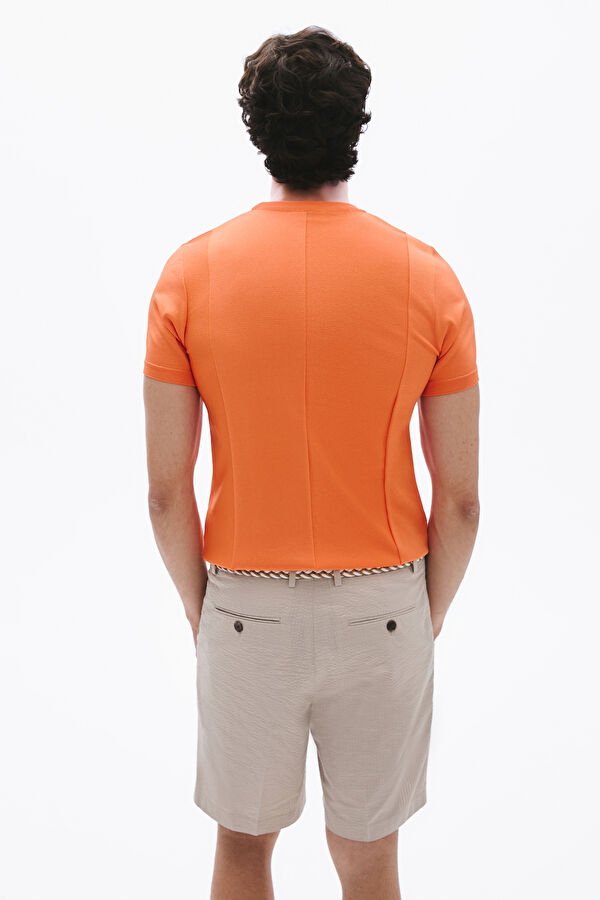 Orange Crew Neck Men's T-Shirt 2