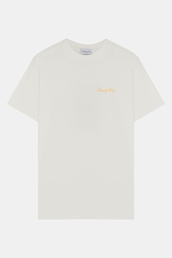 Relax Kalıp Beyaz Bisiklet Yaka Erkek T-Shirt