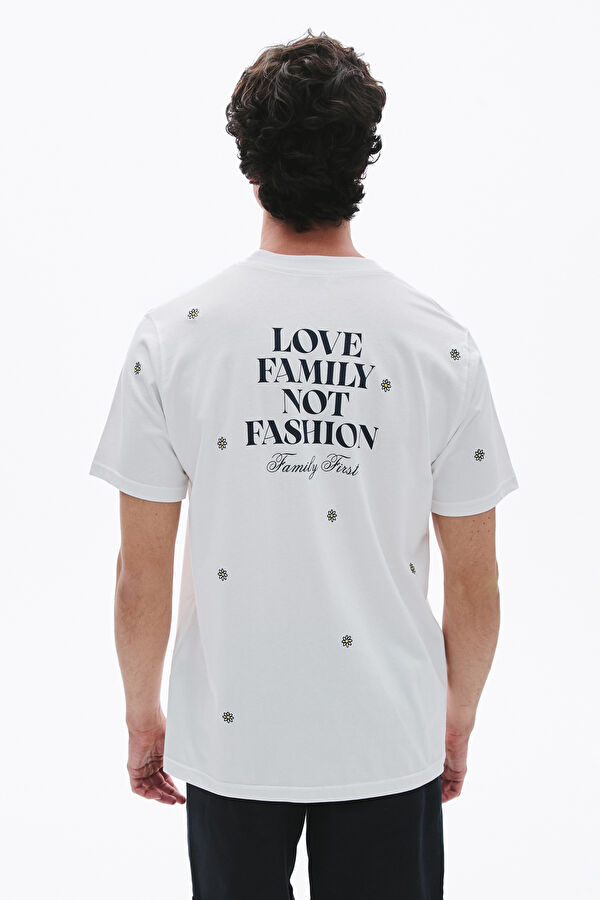 Relax Pattern White Crew Neck Patterned T-Shirt 2