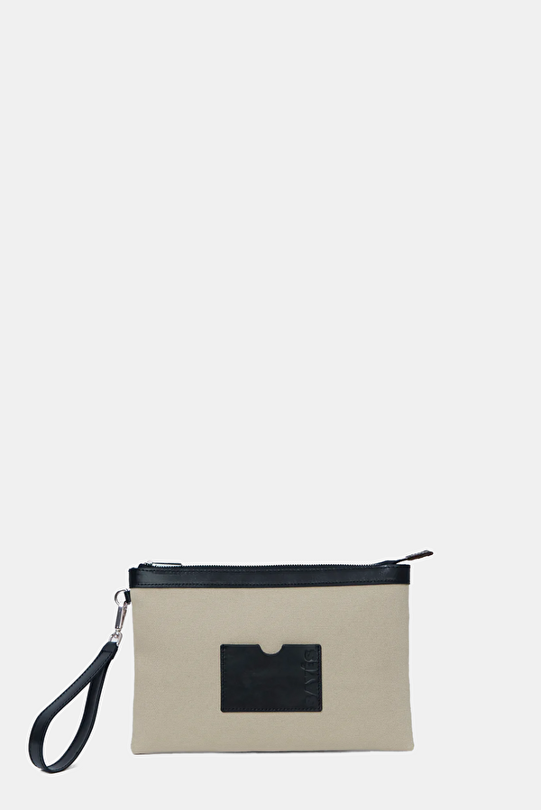 Stitched Bej Clutch