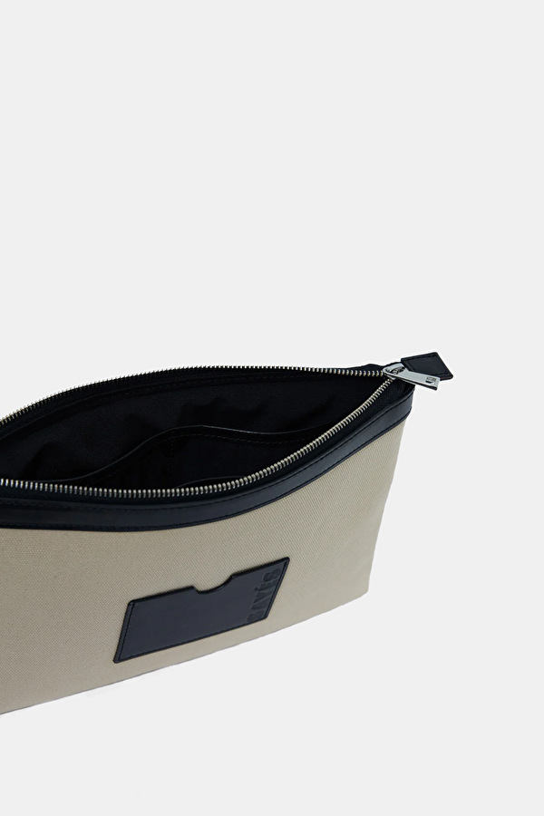 Stitched Bej Clutch 3