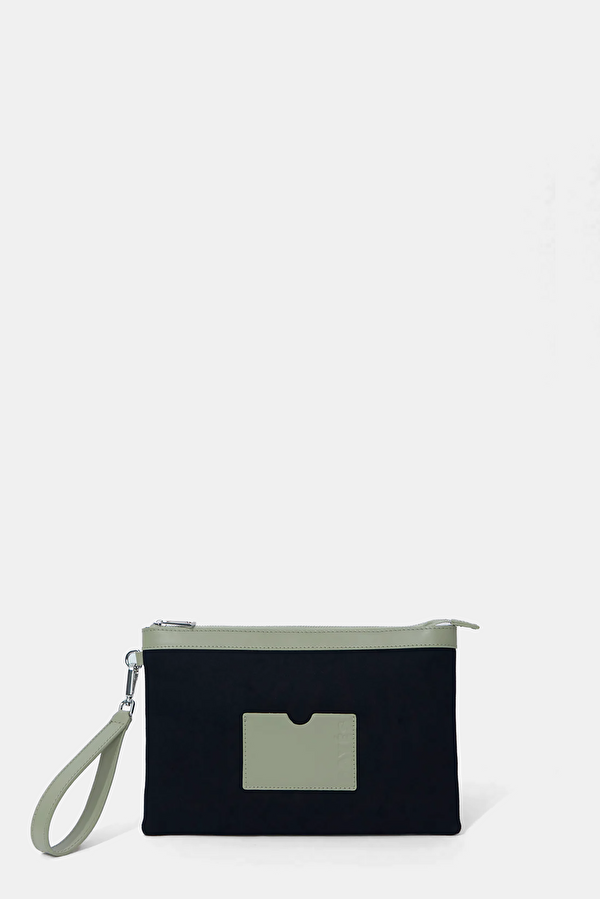 Stitched Navy Blue Clutch