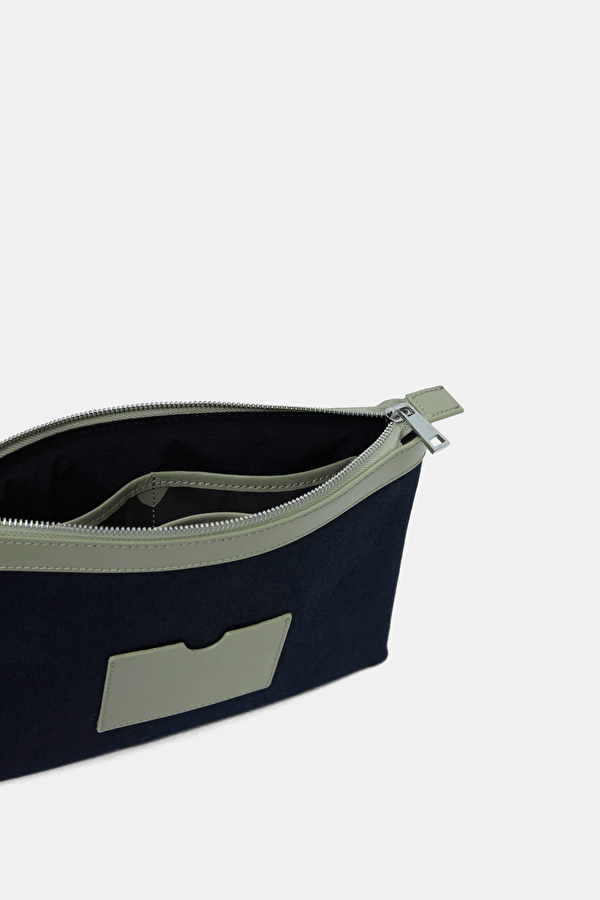 Stitched Navy Blue Clutch 3