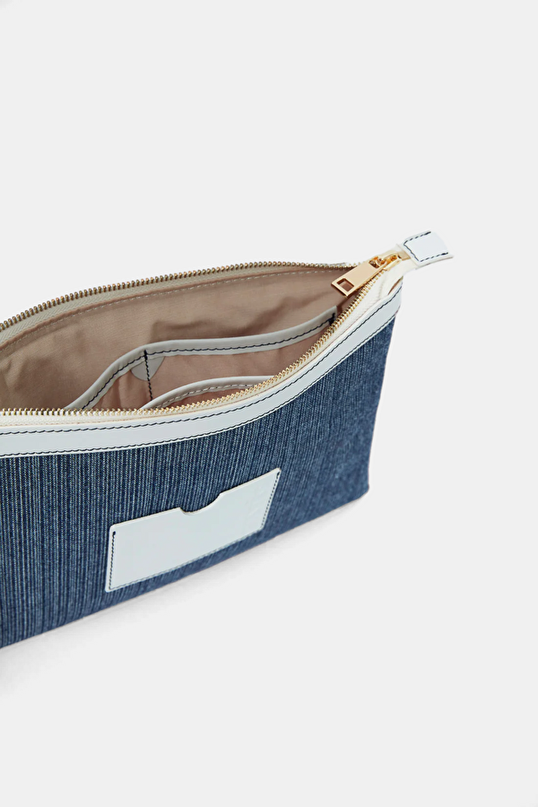 Stitched Dark Blue Clutch 3