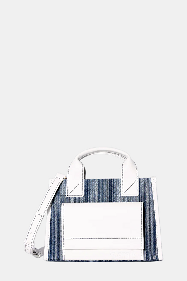 Stitched Pocket Mini Dark Blue Bag