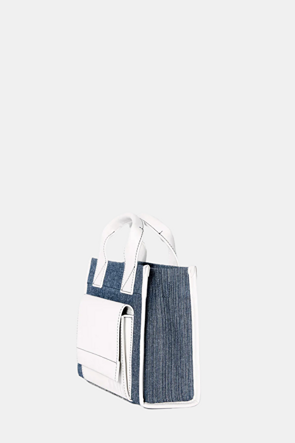 Stitched Pocket Mini Dark Blue Bag 2