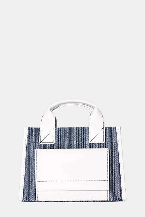 Stitched Pocket Mini Dark Blue Bag 3