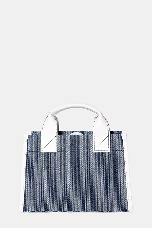 Stitched Pocket Mini Dark Blue Bag 4