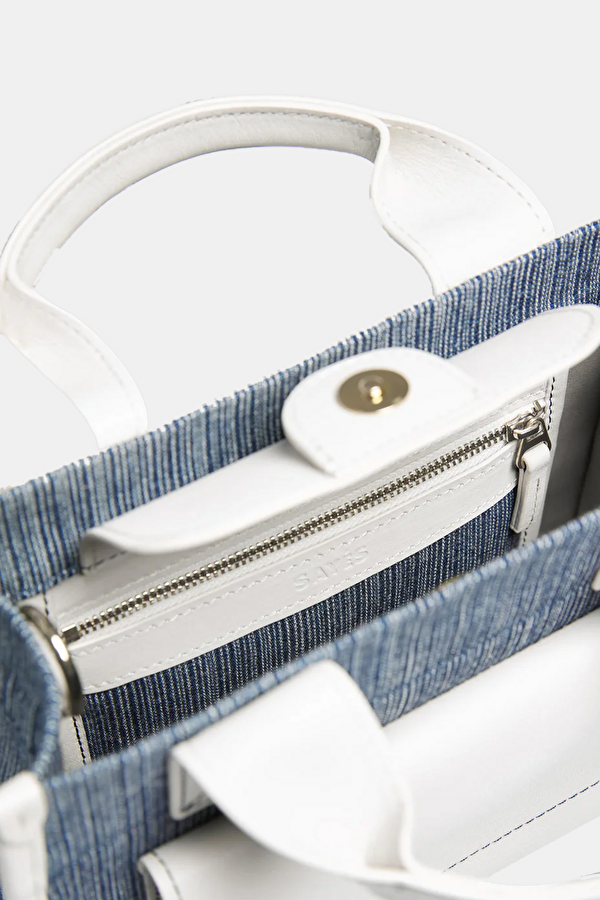 Stitched Pocket Mini Dark Blue Bag 6