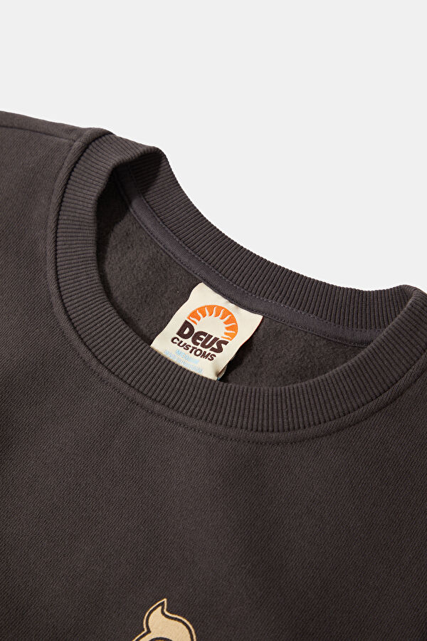 Antrasit Relax Kalıp Bisiklet Yaka Erkek Sweatshirt 3