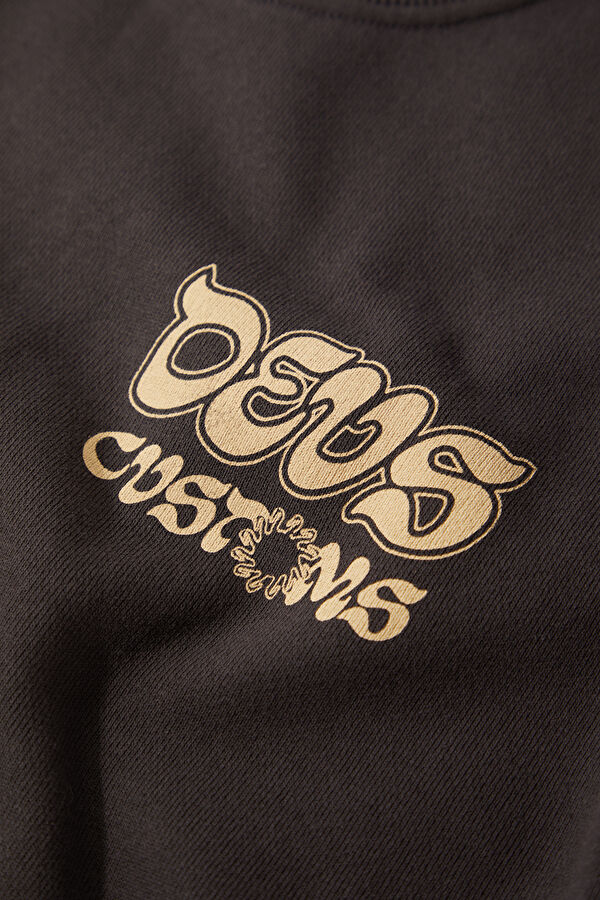 Antrasit Relax Kalıp Bisiklet Yaka Erkek Sweatshirt 4