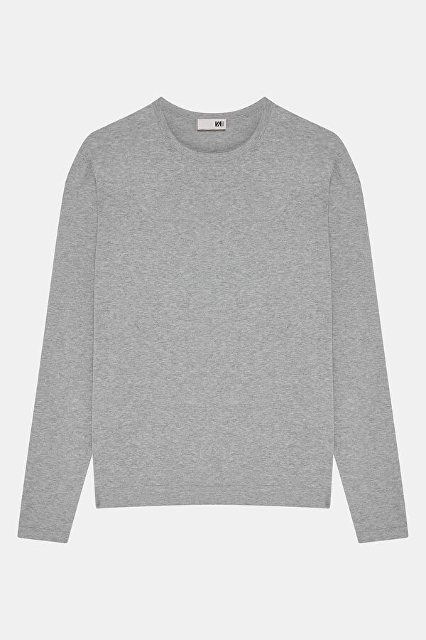 Grey Melange Knit Men's Sweater