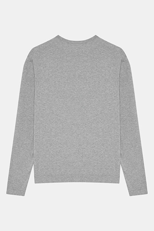 Grey Melange Knit Men's Sweater 2
