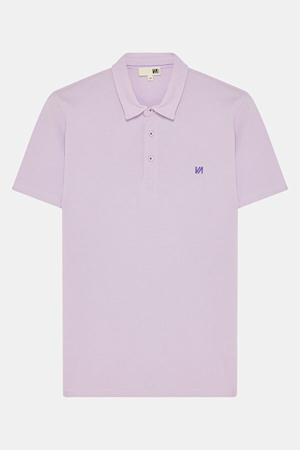 Lilac Polo Collar Men's T-Shirt 3