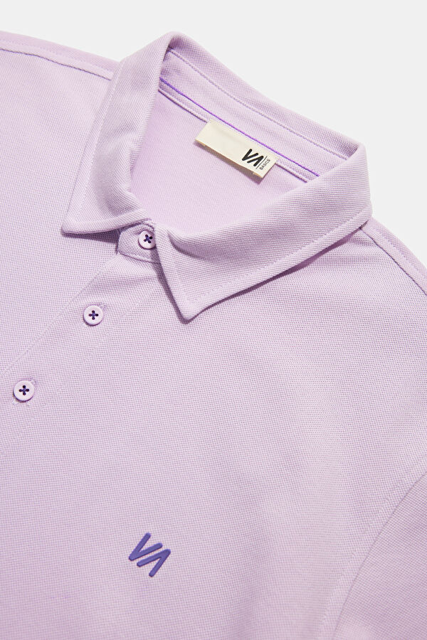 Lilac Polo Collar Men's T-Shirt 5