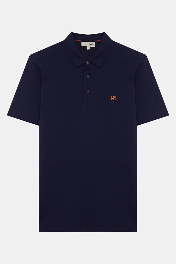 Navy Blue Polo Neck T-Shirt 3
