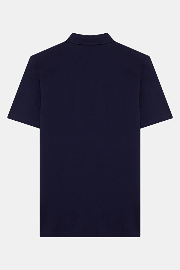 Navy Blue Polo Neck T-Shirt 4