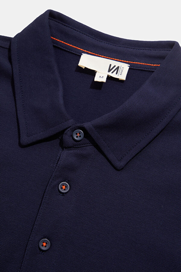 Navy Blue Polo Neck T-Shirt 6