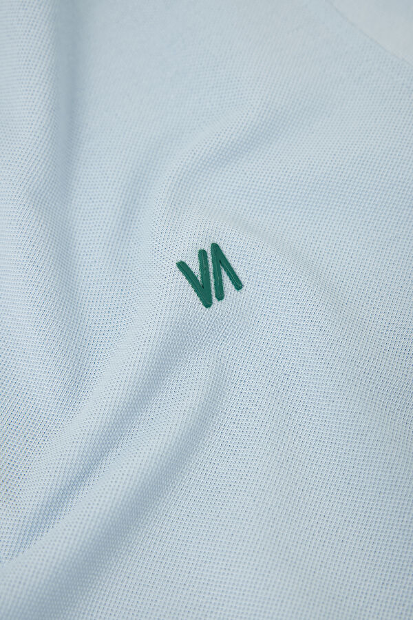 Light Blue Polo Collar Men's T-Shirt 6