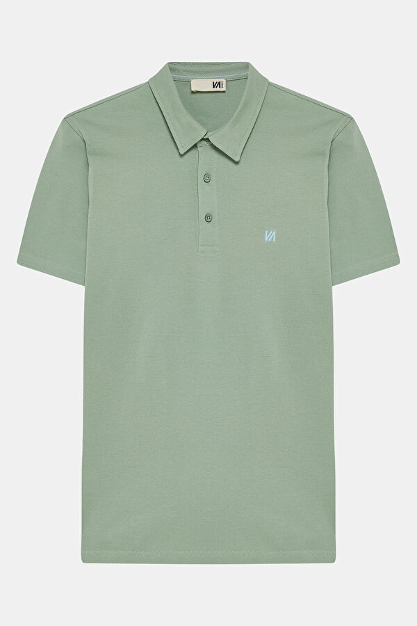 Green Polo Collar Men's T-Shirt 3
