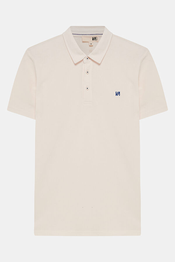 Ecru Polo Collar Men's T-Shirt 5