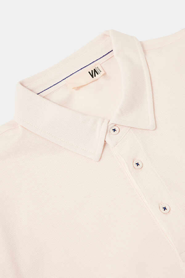 Ecru Polo Collar Men's T-Shirt 7