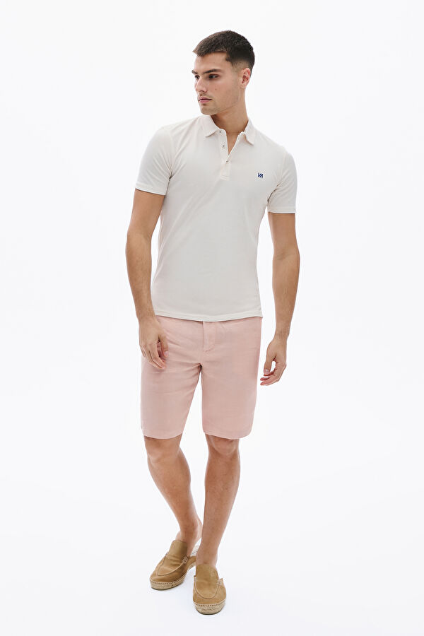 Ecru Polo Collar Men's T-Shirt 3