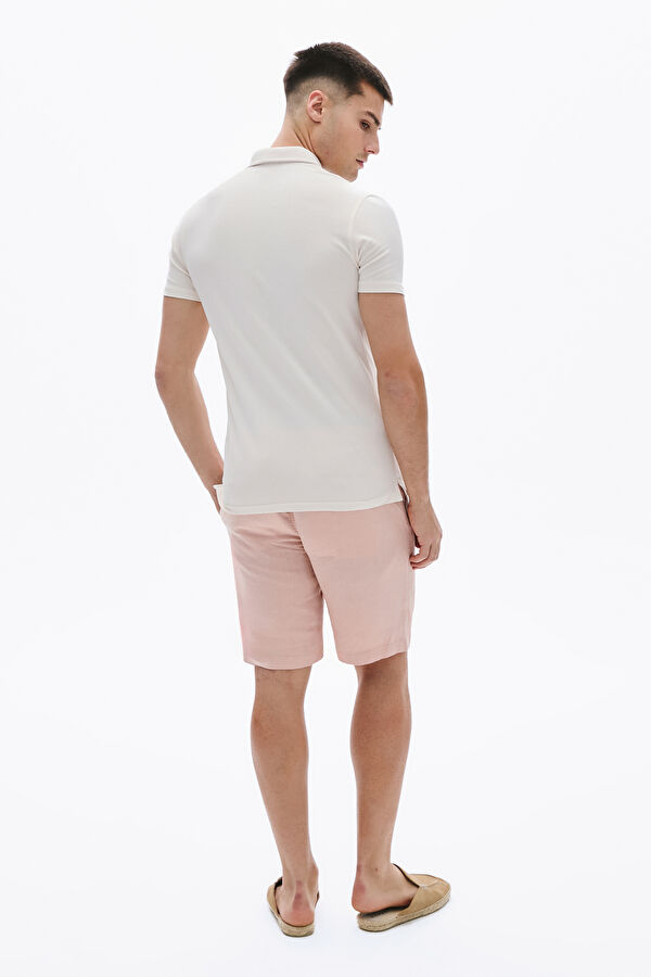 Ecru Polo Collar Men's T-Shirt 4